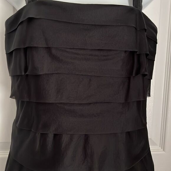 EVAN PICONE 100% SILK‎ BLACK TIERED COCKTAIL DRESS SIZE 4 (fits more 4-6) - Picture 11 of 15